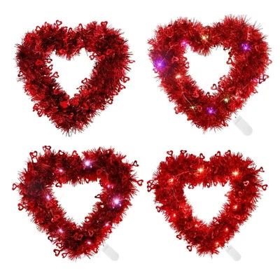 $12.56 • Buy Heart Shaped Wreath Valentine Day Decorations Wall  Wreath Gift For Her