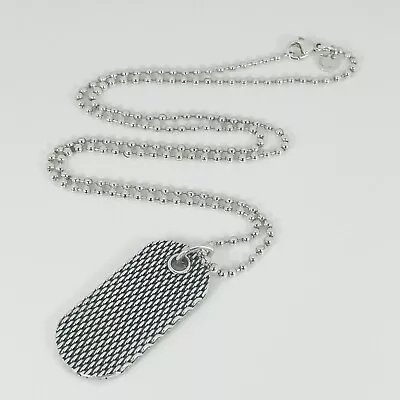 24  Tiffany & Co Somerset Mesh Dog ID Tag On Bead Chain Necklace Men's Unisex • $469