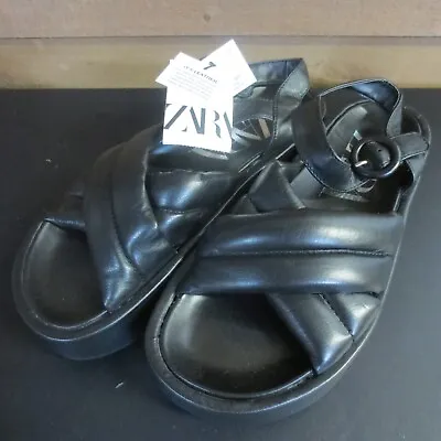 $29.99 • Buy Zara Abierto Platform Sandal - Black - Us 7.5
