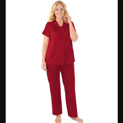 NEW! Vanity Fair Embroidered Applique Flowers Lightweight Pajama Set SMALL • $15.99
