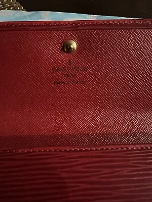Vintage Louis Vuitton LV Red Epi Leather Wallet Authentic • $29.99