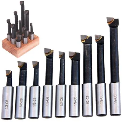 Boring Bar Set 1/2  Shank Premium 9 Pc Carbide Tipped Lathe Tool • $28.95