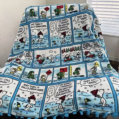 Fleece Throw Snoopy Cartoon Blanket Peanuts Charlie Brown Comic • $19.99