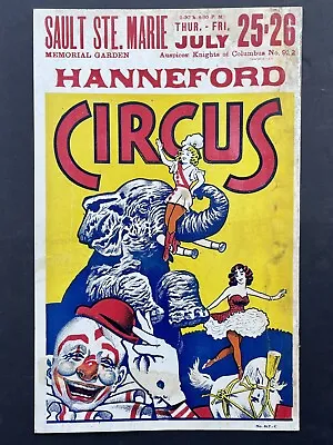 $33 • Buy RARE! Vintage Hanneford Circus Poster. Original.
