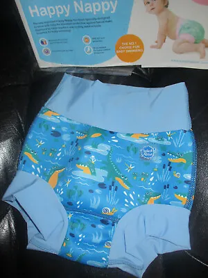 Splash About HAPPY NAPPY Boys Swimming Trunks Pants Blue Crocodile 2 - 3 Yrs XXL • £12.99