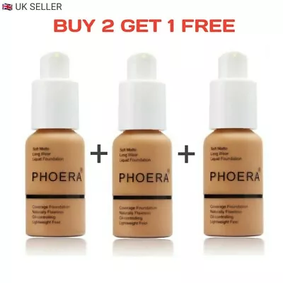 £2.99 • Buy Phoera Foundation Concealer Full Coverage Matte Makeup Brighten Long Lasting UK