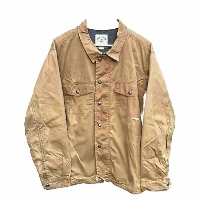 Iron And & Resin Made In Usa Tan Waxed Canvas Full Zip Jacket Mens Xl • $99.99