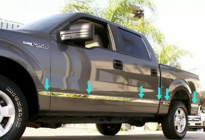 Body Side Molding Trim 2015-2020 F150 Crew Cab 6.5' Bed 1.5'' Wide 12PC Chrome • $118