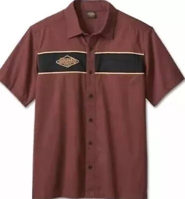 NWT Harley-Davidson Mens 120th Anniv. Shirt Rum Raisin 96633-23VM 2XL XXL 2X • $42