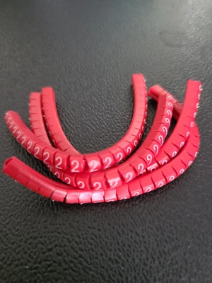 £3.99 • Buy Cable Indentification Sleeves Type C, Red Number 2 Markers X 100