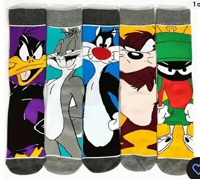 Looney Tunes Cartoon Socks 5 Designs / 1 Pair Unisex Size M Valentine Dad • £4.99