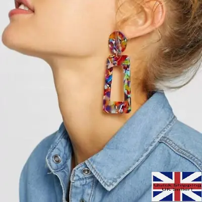 £3.90 • Buy Geometric Acrylic Resin Earrings Dangle Drop Earrings For Women Party Jewelry