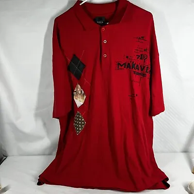 Makaveli Branded 2 Pac Tupac Polo XL Red Stained • $25