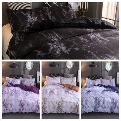 $24.50 • Buy Marble Floral Quilt Doona Duvet Cover Set Single Double Queen King Size Bedding