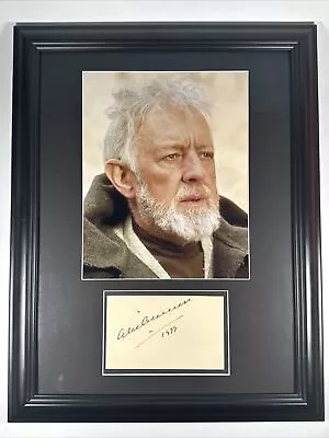 ALEC GUINNESS Signed Embossed Index Star Wars 18x14 Framed & Matted UV Glass COA • $499.89