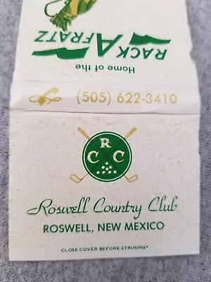 Vtg 2  FS Matchbook Cover Roswell Country Club NM Rack A Fratz Golf Tournament • $6.49