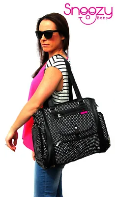 Designer Nappy Diaper Bag / Baby Bag Black BNWT Inc Change Mat And Wipes Case • $89.95