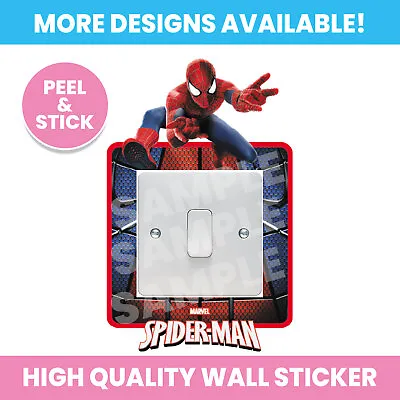 Spiderman Light Switch Surround Wall Sticker Decal Kids Girl Boy Bedroom • £1.99