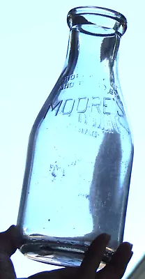 Moore's Midlothian Dairy Embossed Quart Milk Bottle     Midlothian ILL. IL. • $19.99