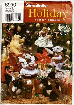 1999 Simplicity Sewing Pattern 8990 Stuffed Mice & Outfits 4 Styles 8  Vtg 11024 • $20