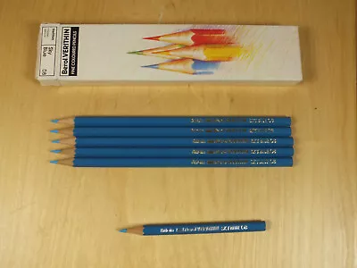 £5.75 • Buy 5x Berol Verithin Fine Coloured Art Pencils Sketching/Drawing Sky Blue 08 + Used