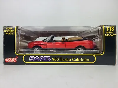 (NEW) Anson 1/18 Scale Saab 900 Turbo Cabriolet Red Diecast Model • $204.97