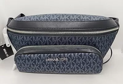 NEW Michael Kors Cooper Logo Belt Bag In Admrl/PLBlue 11.5 Wx6.5 Tx4.5 D • $99.99