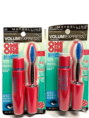 2 MAYBELLINE VOLUM' EXPRESS #265 BLACKEST BLACK 0.3oz • $19.97