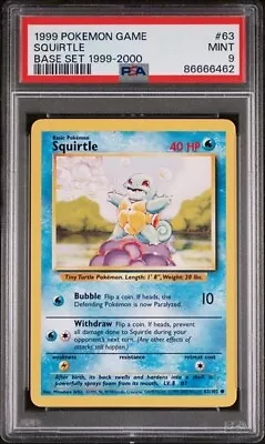 Pokémon TCG Squirtle Base Set 1999-2000 4th Print PSA 9 • $29.99