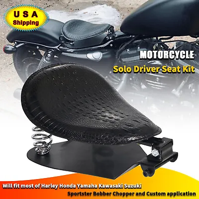 Motorcycle Alligator Large Solo Seat For Harley Softail Springer Chopper Bobber • $50.98