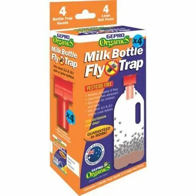 ​MILK BOTTLE FLY TRAP X 4 NON Toxic Pet Safe • $19.90