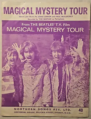 RARE 60s Magical Mystery Tour The Beatles 1967 Sheet Music Australian Print • $60.36