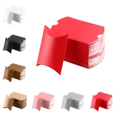 $20.34 • Buy 50/100Pcs Candy Box Kraft Paper Pillow Gift Boxes Wedding Party Favors Bags