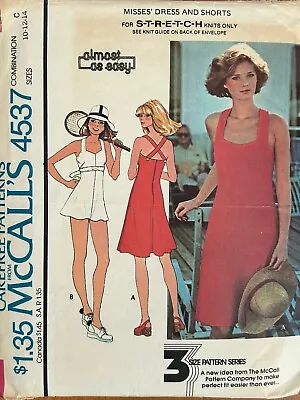 Vintage 1975 McCall’s # 4537 Dress Shorts Summer Pattern Sz 10-12-14 Uncut • $7