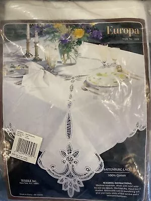 Battenberg Lace Tablecloth And 4 Napkins New Tessile Europa 66 X 84 Oval • $25