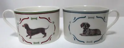 Danbury Mint Short And Long Hair Dachshund Mug Cup Set 2 Dogs Puppies Bone China • $33.74