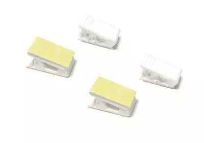 4 X Self Adhesive SMALL MEMO Bill Clips Holder Clamp Holder White Notes Paper • £3.73