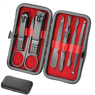 7in1 Men Travel Luxury Manicure Pedicure Set Grooming Kit Gift Stainless Steel • $15.30