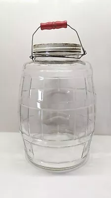 Vintage Glass Pickle Barrel Jar Large 13  Tall • $49.99