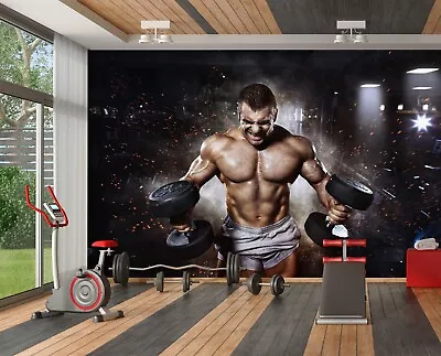 3D Exercise Gym B5615 Business Wallpaper Wall Mural Self-adhesive Commerce • £263.99