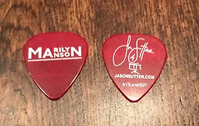 MARILYN MANSON 2012 Cruel Tour Guitar Pick Jason Sutter Signature Red Name Logo • $11.99