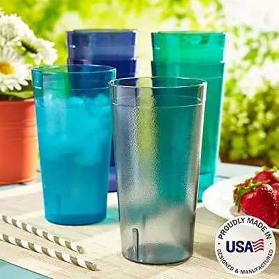 $29.99 • Buy 20 Oz Plastic Tumblers Reusable Cups Restaurant Cup Set Drinking Glasses Of 16