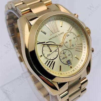 New Michael Kors MK5605 Bradshaw Gold Plated Dress Chronograph Women's Watch • $101.80