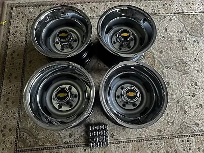 1967-72-87 Chevy C10 Truck Vette Style Rally 2wd 6 Lug 15x10 Trucknew Ring Cap • $1250