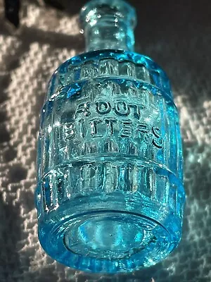 VHTF 2”!! Super Miniature Glass Bottle Wheaton Mini Ice Blue Root Bitters Taiwan • $15