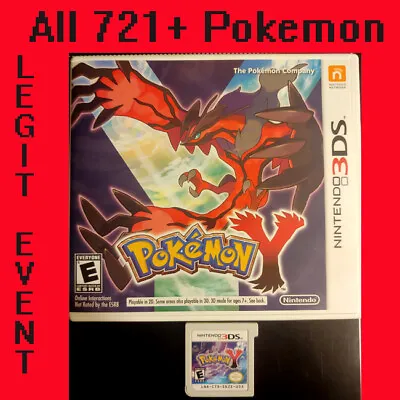 Pokemon Y - Loaded With All 721 + 120+ Legit Event Pokemon Unlocked COMPLETE 3DS • $64.99