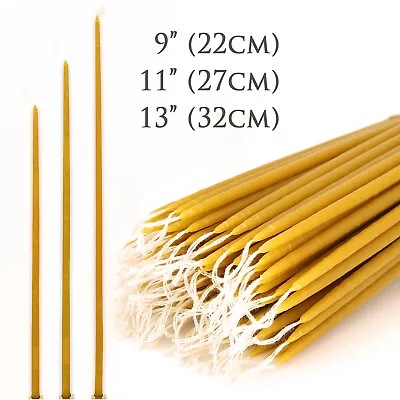 Pure Beeswax Orthodox Candles Thin Church Tapers Handmade FREE EXPRESS SHIPPING • $74.99