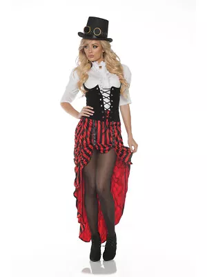 Women's Black And Red Steampunk Saloon Gal Costume • $40.69