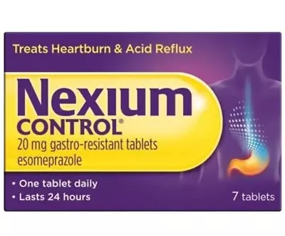 Nexium Control 20 Mg Gastro Resistant Heartburn Acid Reflux 7 Tablets Long Exp • £6.99