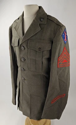 $19.50 • Buy WWII WW2 US Marine Corps USMC 1st Marines Division 4 Pocket Tunic Named 1942